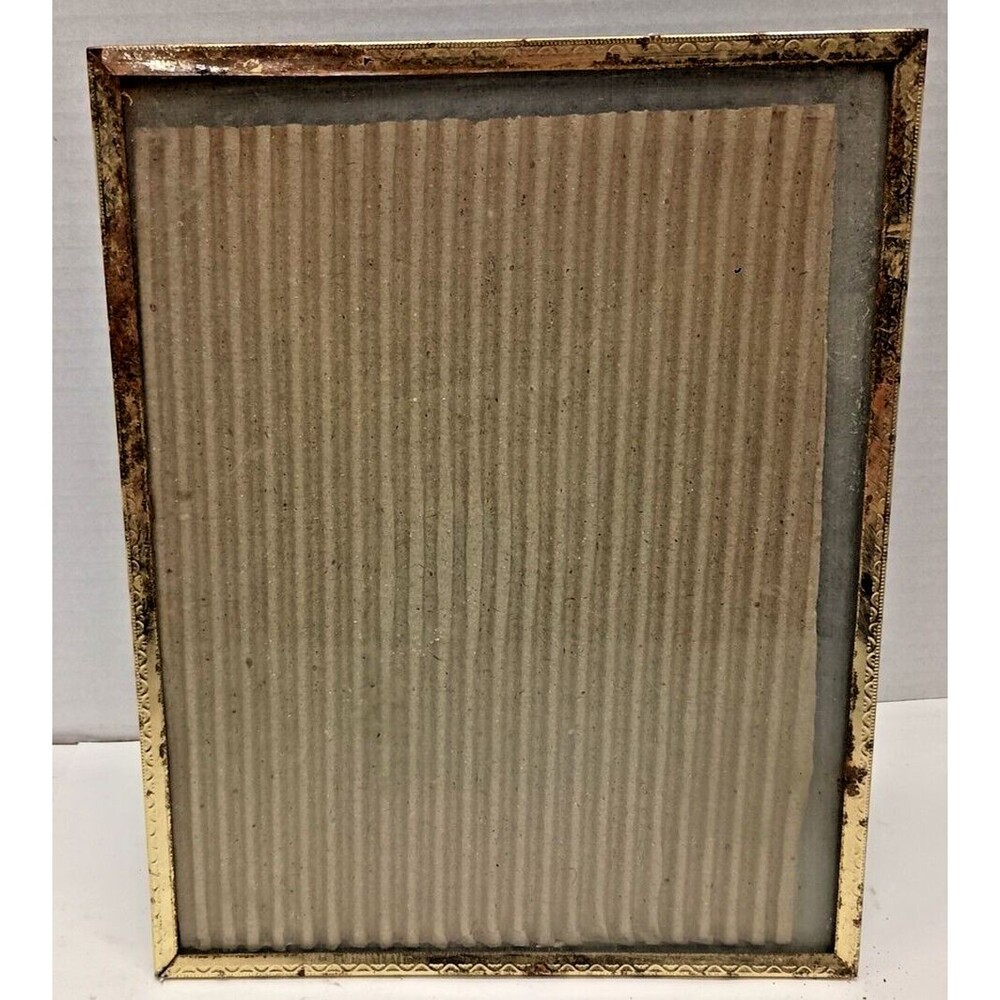 Vintage Table Top/Sitting Photo Picture Frame 9” x 7” Rustic Gold Themed